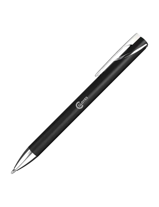 Black/Chrome HyperNova Ballpoint Pen - Black Ink w/Cloyes Logo
