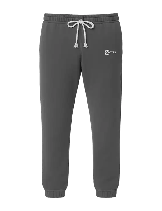 Comfort Colors Garment-Dyed Dark Grey Lightweight Fleece Sweatpants w/Cloyes Logo