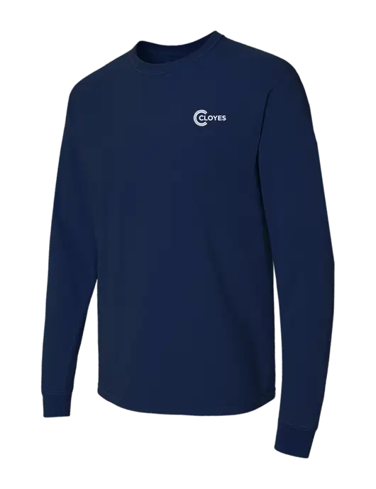 Comfort Colors Garment-Dyed Dark Navy Heavyweight Long Sleeve T-Shirt w/Cloyes Logo