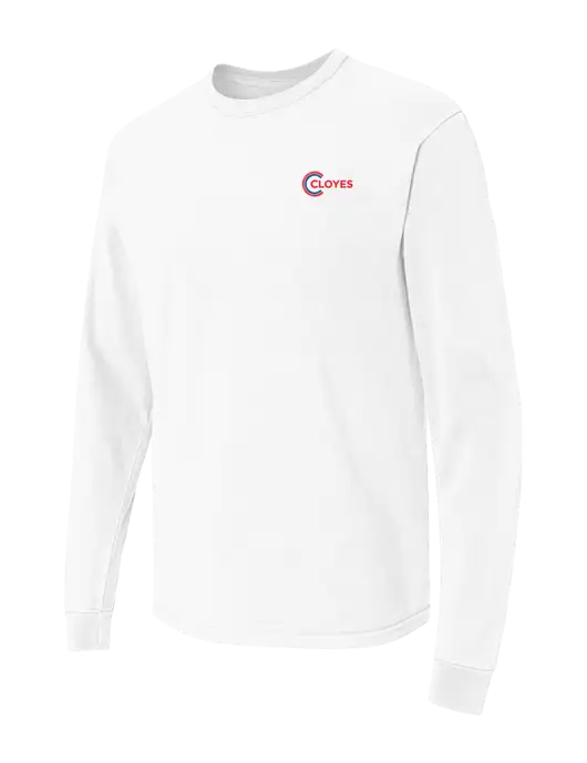 Comfort Colors Garment-Dyed White Heavyweight Long Sleeve T-Shirt w/Cloyes Logo