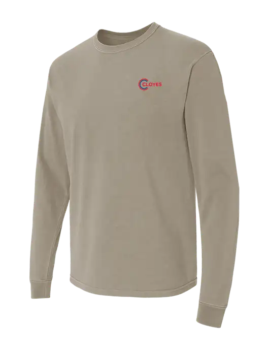 Comfort Colors Garment-Dyed Light Taupe Heavyweight Long Sleeve T-Shirt w/Cloyes Logo