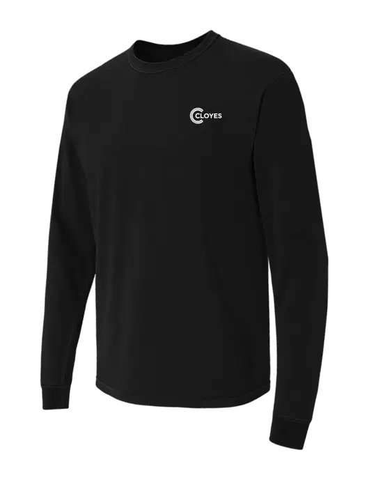 Comfort Colors Garment-Dyed Black Heavyweight Long Sleeve T-Shirt w/Cloyes Logo
