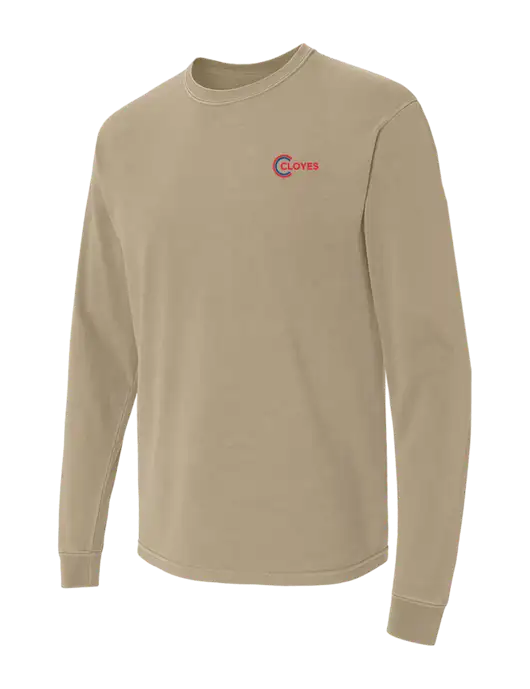 Comfort Colors Garment-Dyed Tan Heavyweight Long Sleeve T-Shirt w/Cloyes Logo
