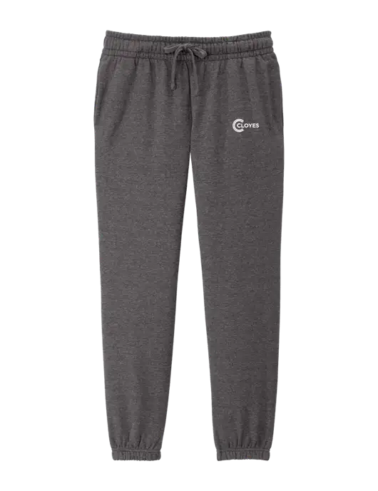 District Womens Heathered Charcoal Fleece Sweatpants w/Cloyes Logo