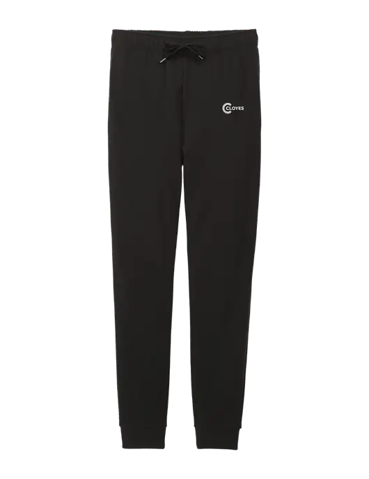 District Womens Black Mid-Rise Fleece Jogger w/Cloyes Logo