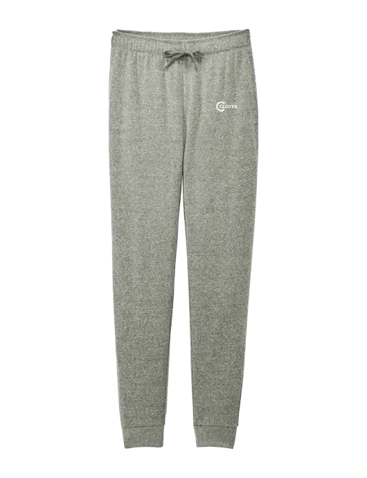 District Womens Dark Medium Grey Mid-Rise Fleece Jogger w/Cloyes Logo