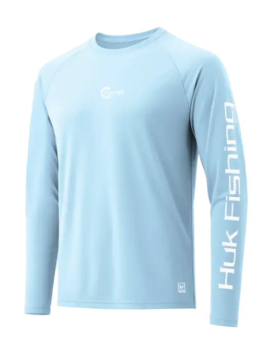 HUK Light Blue LoPro Pursuit Long Sleeve T-Shirt w/Cloyes Logo