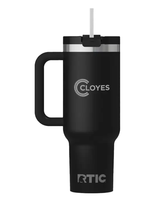 RTIC Road Trip 40 oz Black Tumbler  w/Cloyes Logo