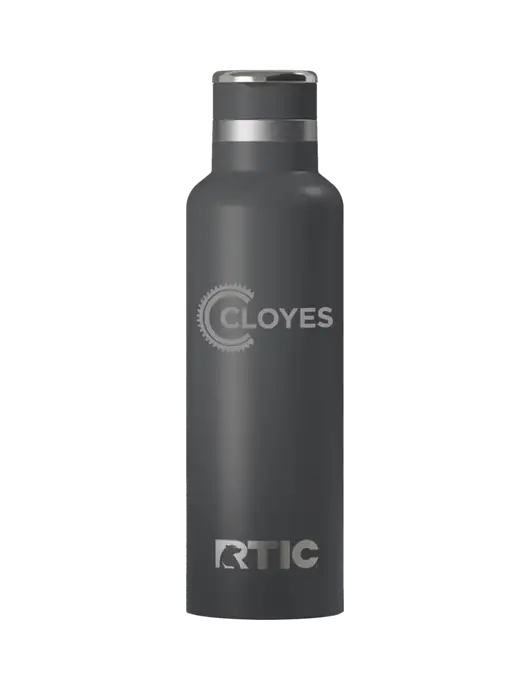 RTIC Journey 20 oz Charcoal Bottle w/Cloyes Logo