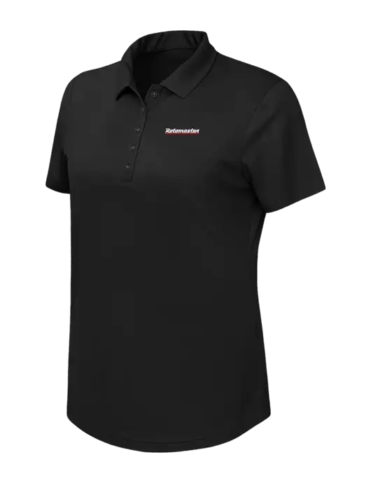 Callaway Womens Birdseye Black Polo w/Rotomaster Logo