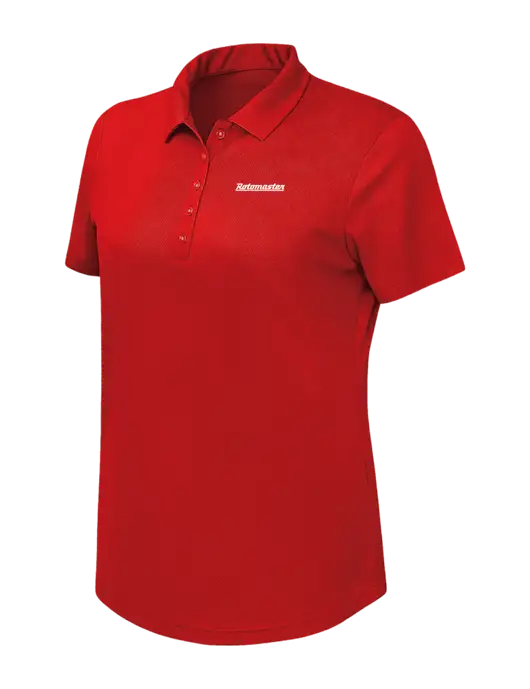 Callaway Womens Birdseye Red Polo w/Rotomaster Logo