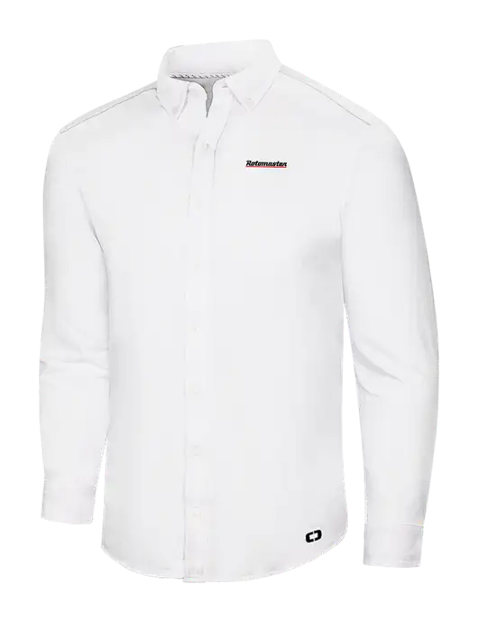 OGIO Bright White Modern Code Stretch Button-Up Shirt w/Rotomaster Logo
