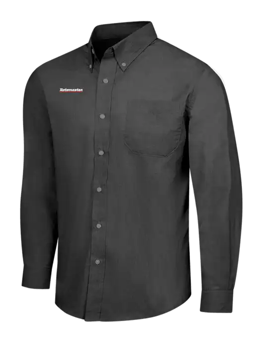 Soft Black Crosshatch Easy Care Shirt w/Rotomaster Logo