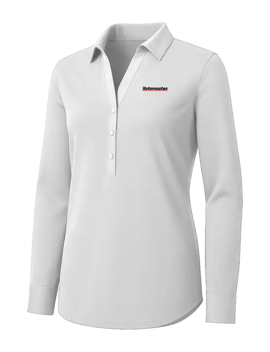 Womens White City Stretch Shirt w/Rotomaster Logo
