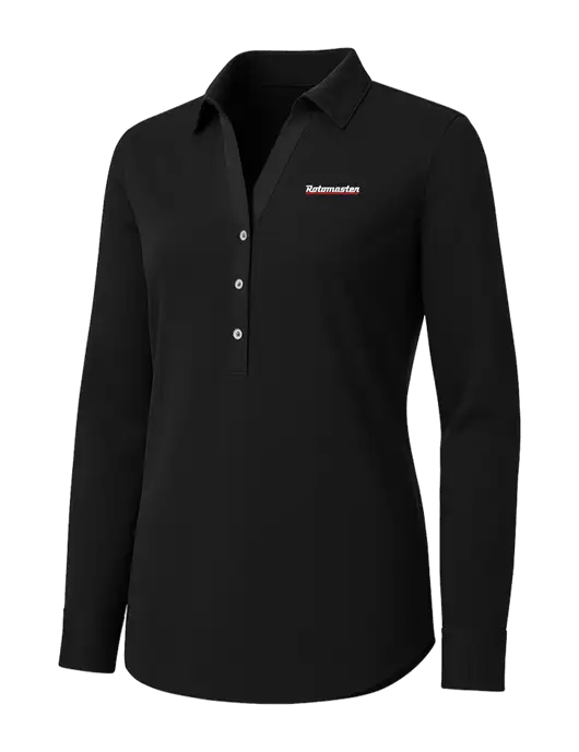 Womens Black City Stretch Shirt w/Rotomaster Logo