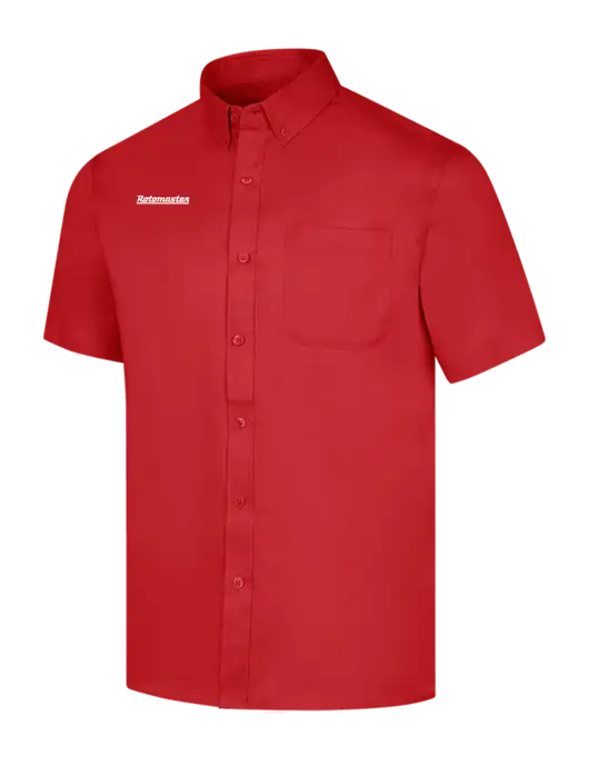 Short Sleeve Red Superpro React Twill Shirt w/Rotomaster Logo
