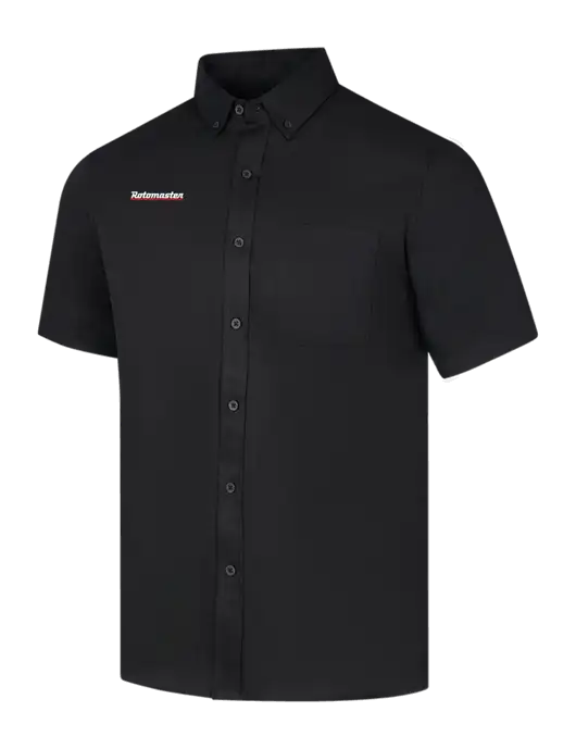 Short Sleeve Deep Black Superpro React Twill Shirt w/Rotomaster Logo
