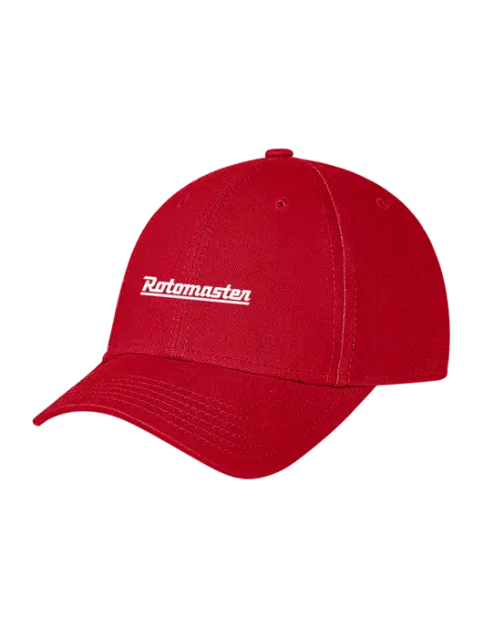 Red Structured Soft Snap Closure Hook & Loop Cap w/Rotomaster Logo