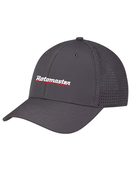 Charcoal Performance Stretchable Cap Hook & Loop w/Rotomaster Logo
