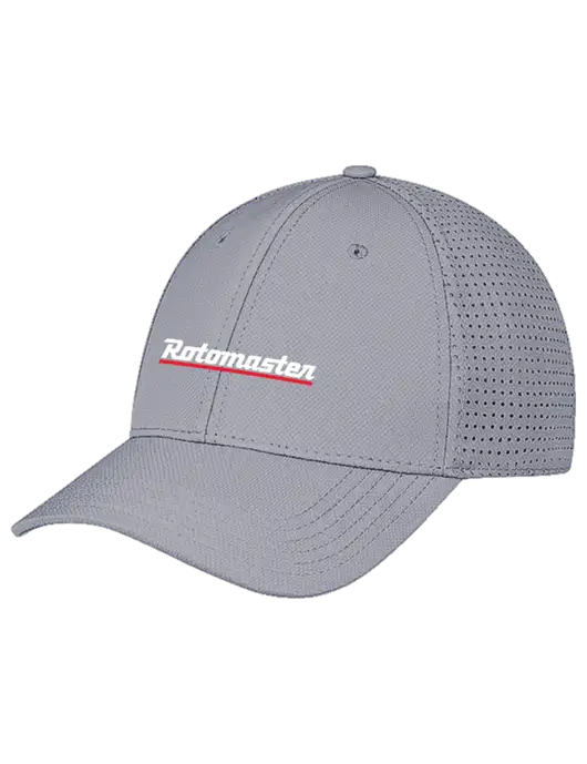 Grey Performance Stretchable Cap Hook & Loop w/Rotomaster Logo