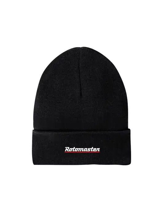 Recycled Black Beanie w/Rotomaster Logo