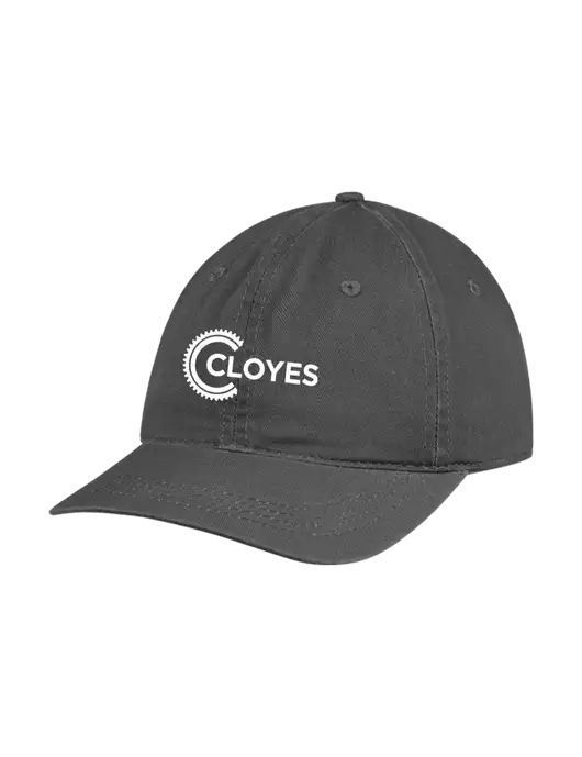 Garment Washed Unstructured Twill Charcoal Cap w/Cloyes Logo