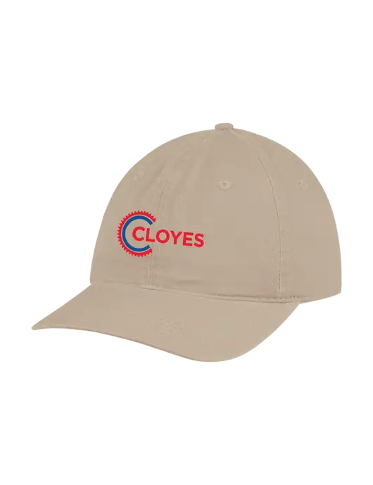 Garment Washed Unstructured Twill Tan Cap w/Cloyes Logo