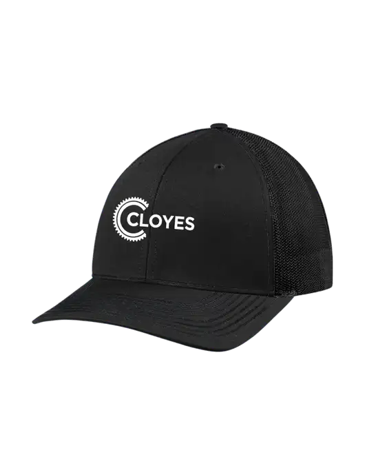 Richardson Adjustable Snapback Original 112 Trucker Cap Black w/Black Mesh w/Cloyes Logo