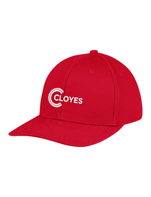 Premium Modern Structured Twill Red Snapback Cap w/Cloyes Logo