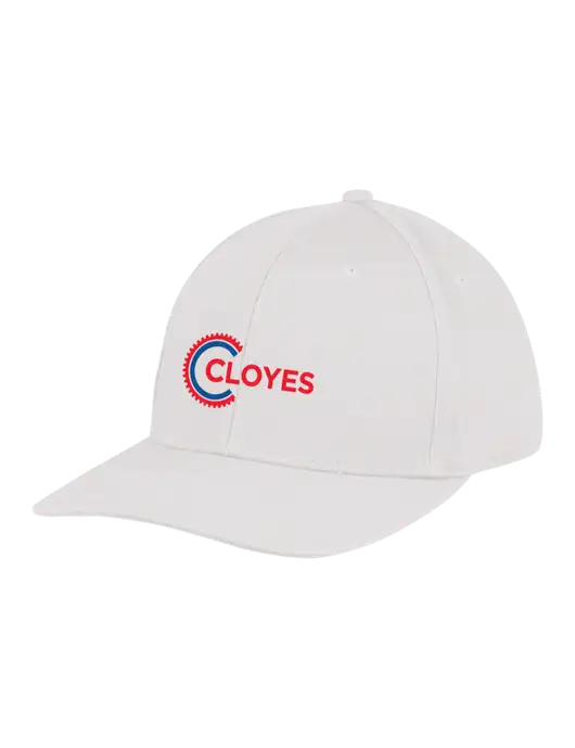 Premium Modern Structured Twill White Snapback Cap w/Cloyes Logo