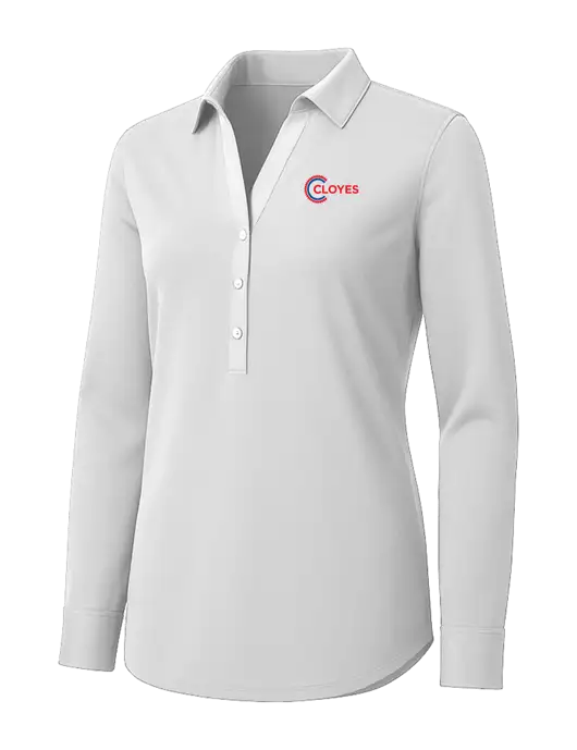 Womens White City Stretch Shirt w/Cloyes Logo
