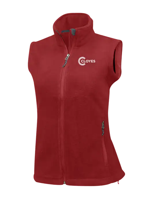 Red Womens Fleece Vest w/Cloyes Logo