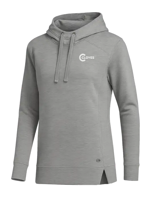 OGIO Heather Grey Womens Luuma Pullover Fleece Hoodie w/Cloyes Logo