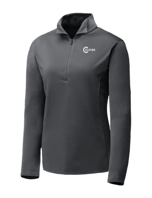 Dark Grey Womens Posicharge Competitor ¼ Zip Pullover w/Cloyes Logo
