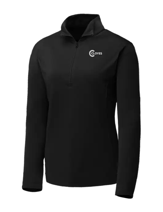 Black Womens Posicharge Competitor ¼ Zip Pullover w/Cloyes Logo
