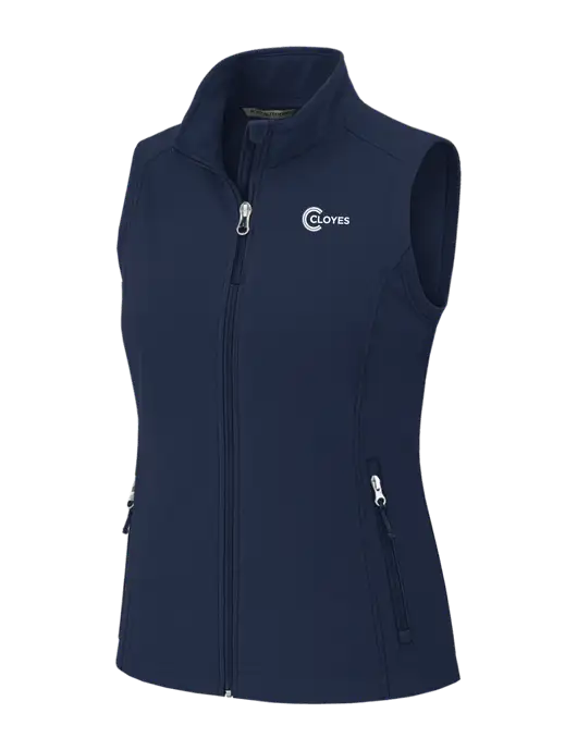Navy Womens Core Soft Shell Vest w/Cloyes Logo
