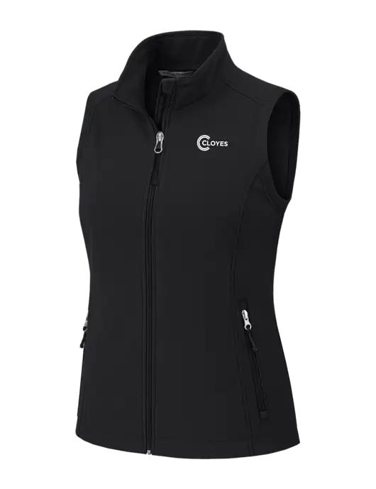 Black Womens Core Soft Shell Vest w/Cloyes Logo