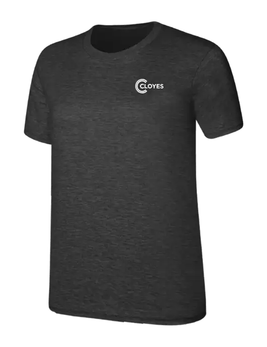 Womens Ring Spun Dark Heather Grey 4.5 oz T-Shirt w/Cloyes Logo
