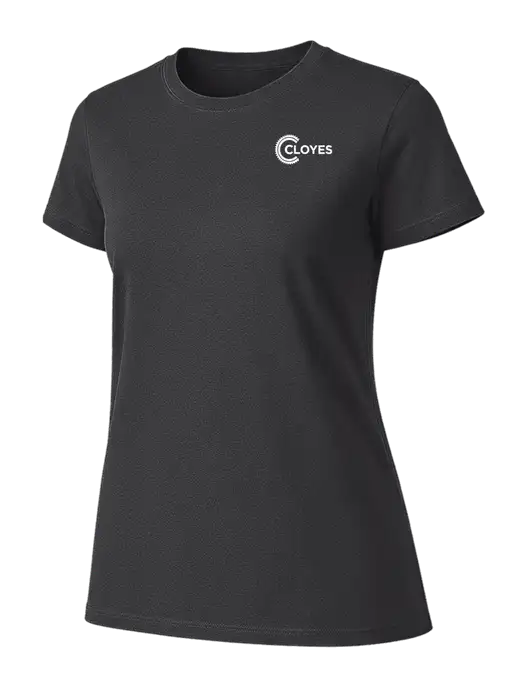 Womens Ring Spun Charcoal 4.5 oz T-Shirt w/Cloyes Logo
