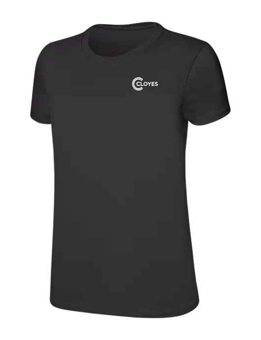 Womens Ring Spun Charcoal 4.5 oz T-Shirt w/Cloyes Logo