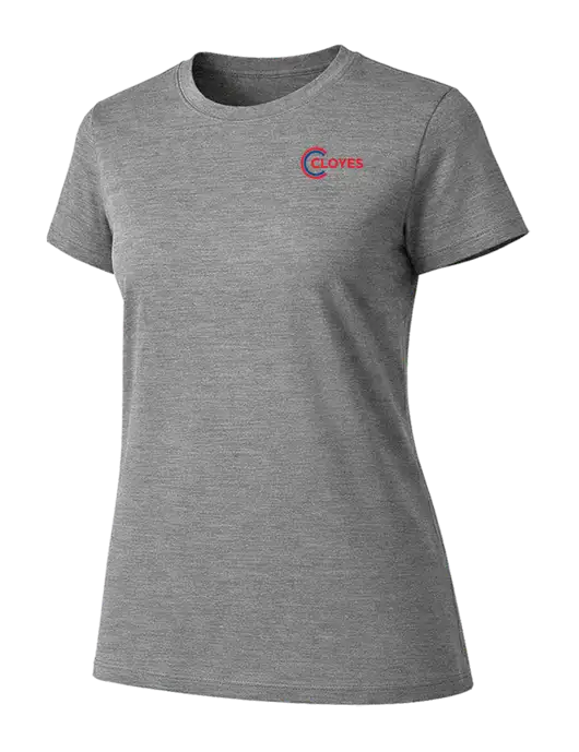 Womens Ring Spun Light Grey Heather 4.5 oz T-Shirt w/Cloyes Logo