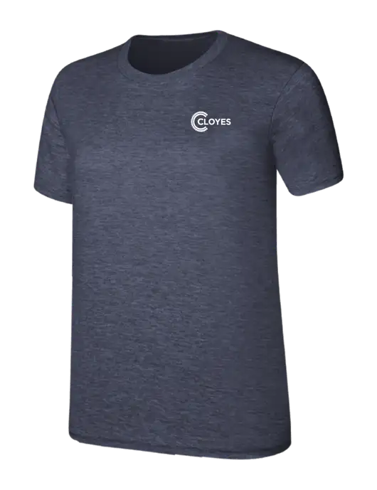 Womens Ring Spun Heather Navy 4.5 oz T-Shirt w/Cloyes Logo
