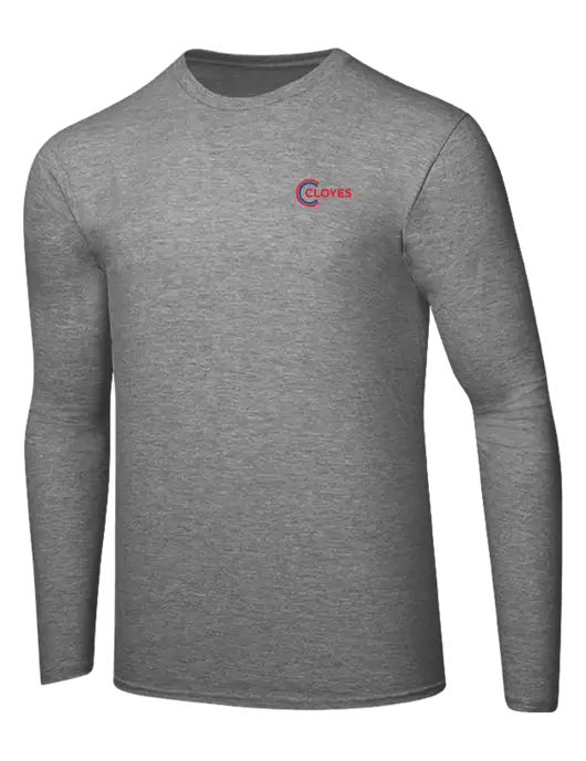Ring Spun Light Heather Grey 4.5 oz Long Sleeve T-Shirt w/Cloyes Logo