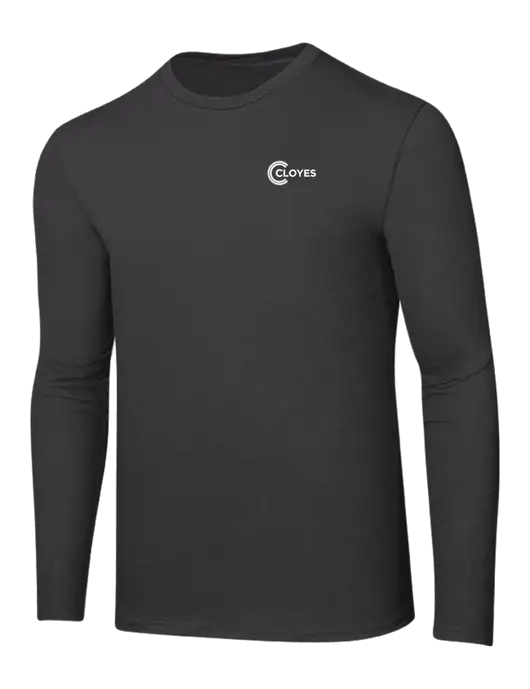 Ring Spun Charcoal 4.5 oz Long Sleeve T-Shirt w/Cloyes Logo