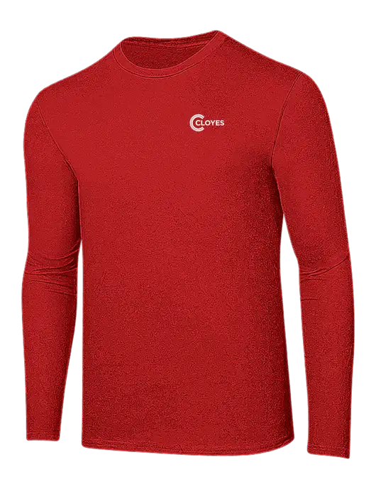 Ring Spun Dark Red 4.5 oz Long Sleeve T-Shirt w/Cloyes Logo