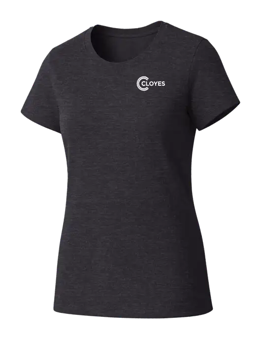 Womens Seriously Soft Heathered Charcoal T-Shirt w/Cloyes Logo