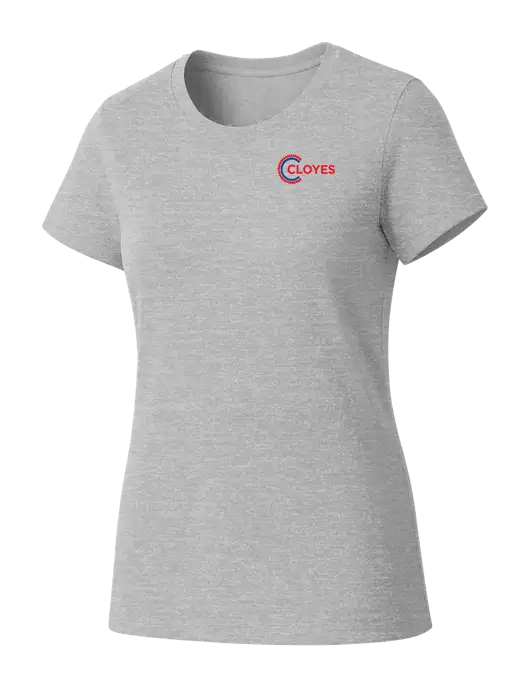 Womens Seriously Soft Light Heathered Grey T-Shirt w/Cloyes Logo