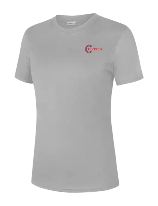  Womens Light Grey PosiCharge Competitor Tee w/Cloyes Logo
