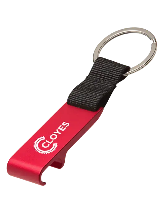 Red Bottle Opener & Key Ring w/Cloyes Logo
