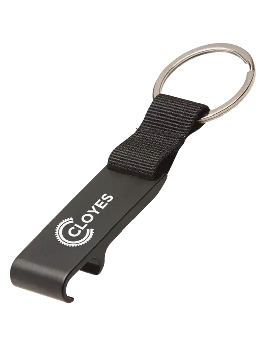 Black Bottle Opener & Key Ring w/Cloyes Logo